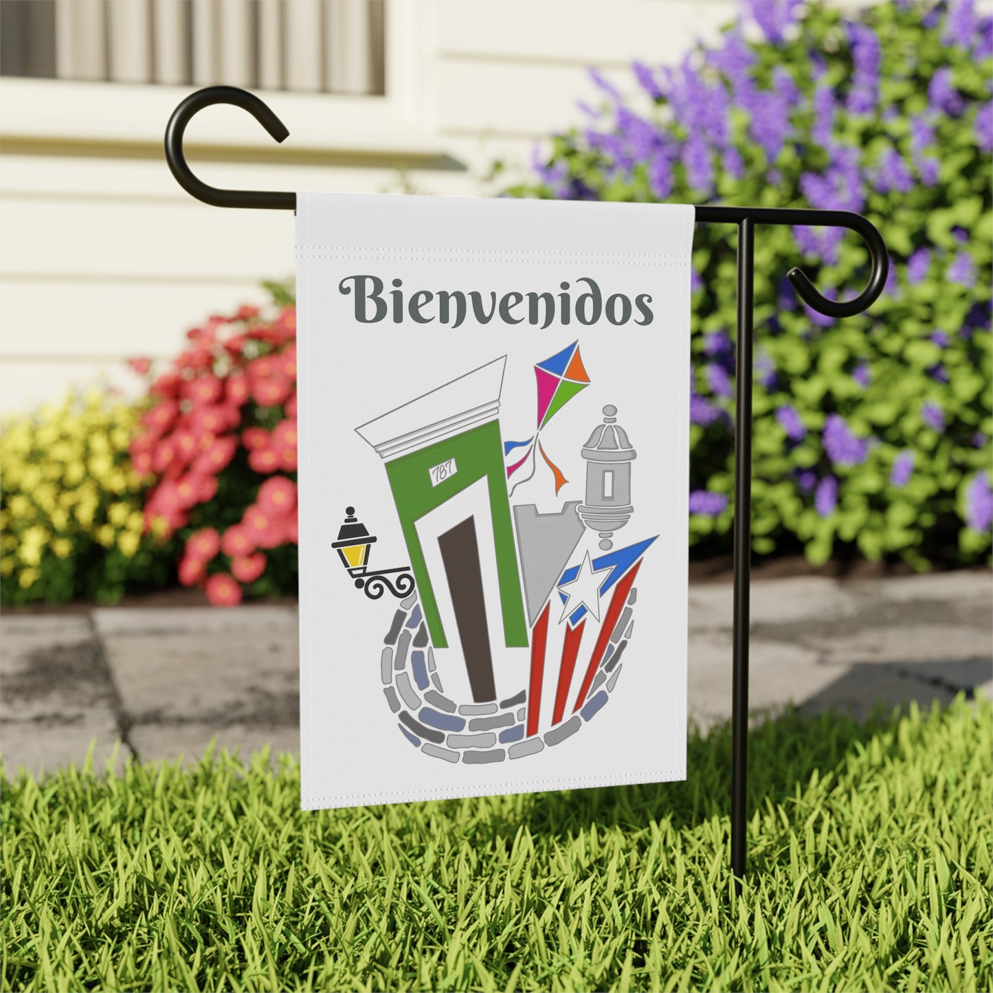 Casita San Juan, Garita, Chiringa y Bandera PR | Green |  Bienvenidos | Garden Flag