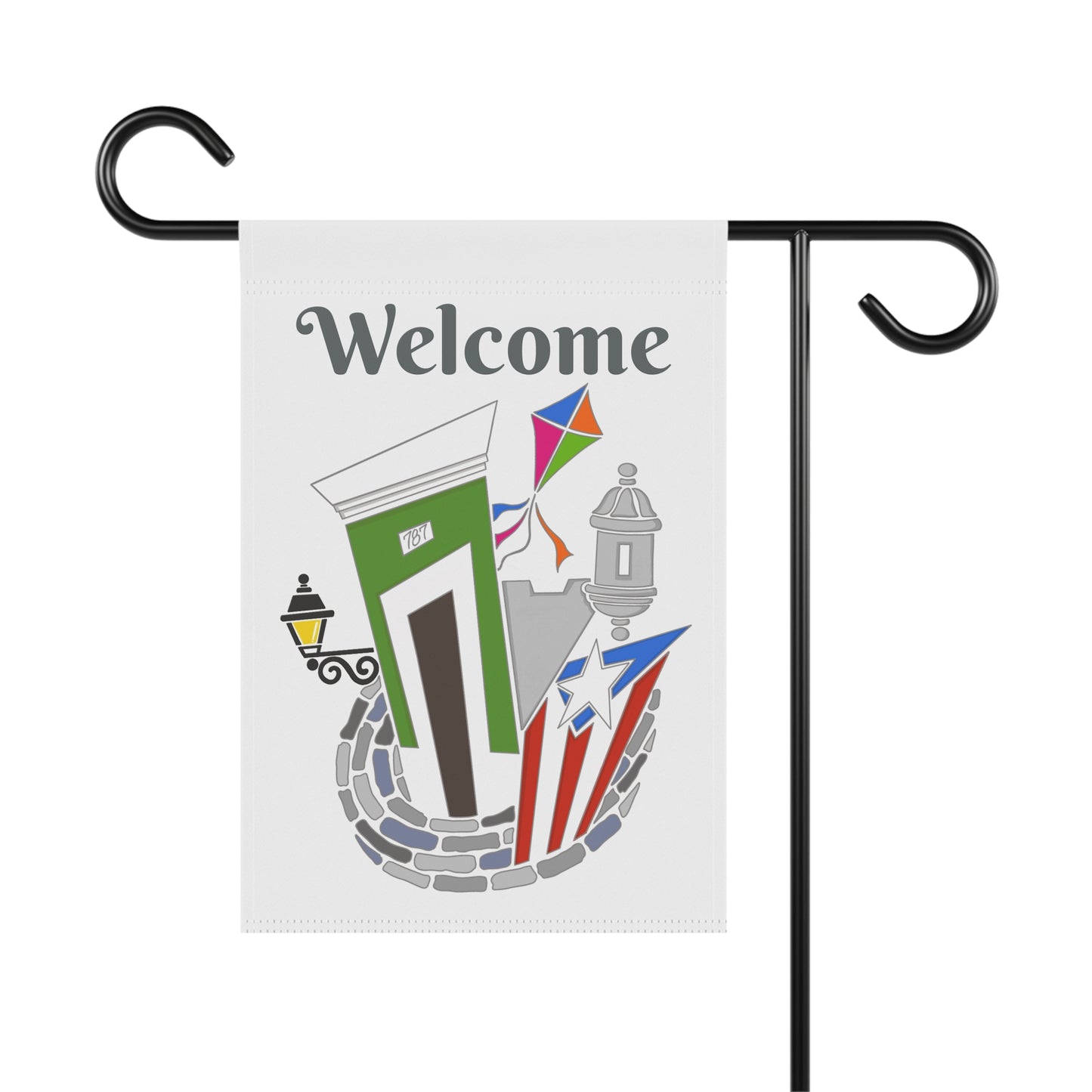 Casita San Juan, Garita, Chiringa y Bandera PR | Green |  Welcome | Garden Flag