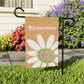 Garden Flag | White Flower & Heart | Bienvenidos |  Yellow or Blue | Garden Flag