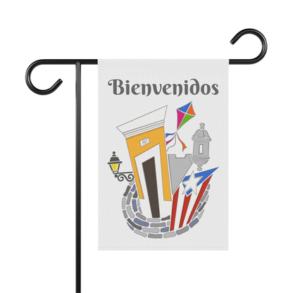 Casita San Juan, Garita, Chiringa & PR Flag | Bievenidos | Garden Flag