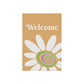 White Flower & Heart |  Welcome | Yellow | Garden Flag