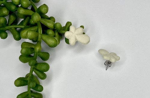 Gardenia Flower Studs | Porcelain Earrings