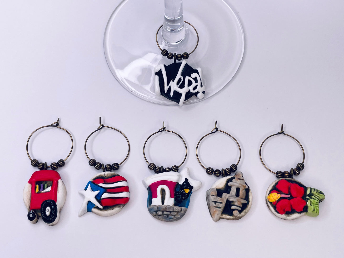 Piragüero | Set of 6 | Wine Glass Charms