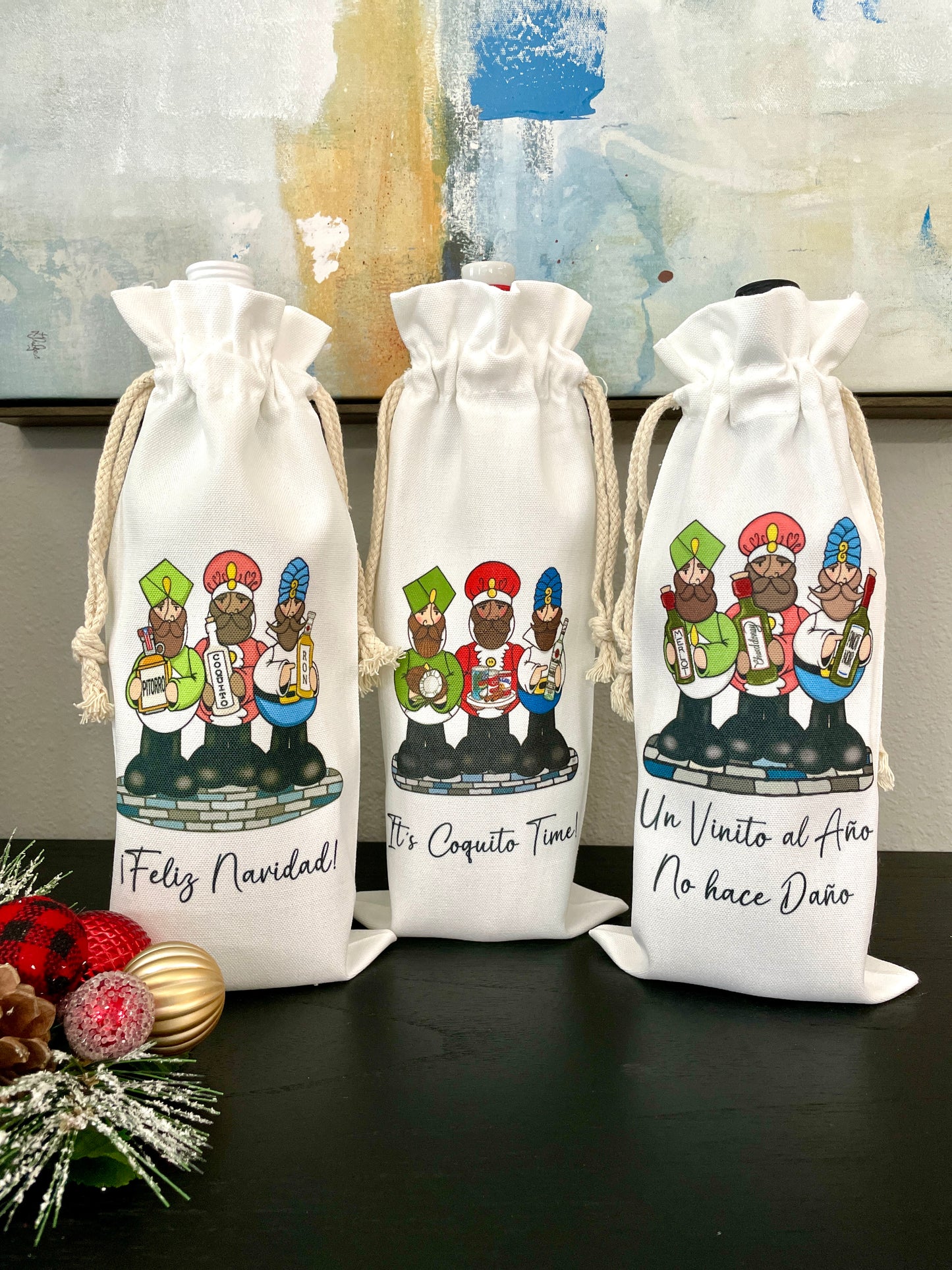 Reyes Magos | It's Coquito Time! | Wine Bottle Bags